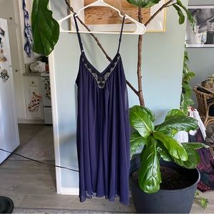 Express Plum Purple Beaded Dress